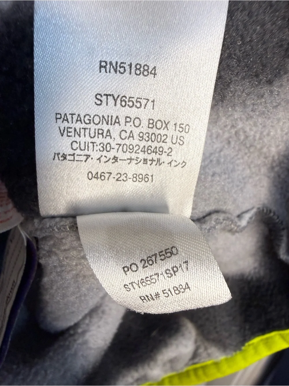Patagonia Synchilla Snap-T Grey Black Yellow Fleece Pullover Boy’s Size XXL